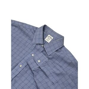 Men's Brooks Brothers Non-iron Checkered Slimfit Long Sleeve Button Up Shirt XL